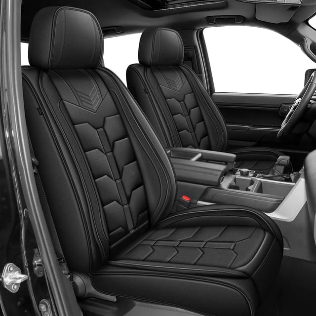 Toyota Tundra 2022-2026 CrewMax/Double Cab Seat Covers Full Set Faux Leather — photo 1 of 3