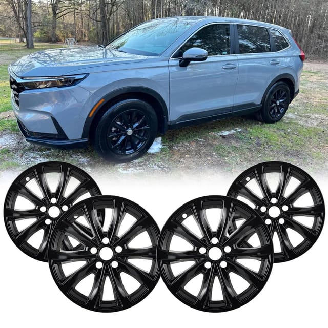 18" Gloss Black Wheel Covers Hubcaps - 2023-2025 Honda CR-V EX EX-L -Set of 4, Snap On — photo 1 of 6
