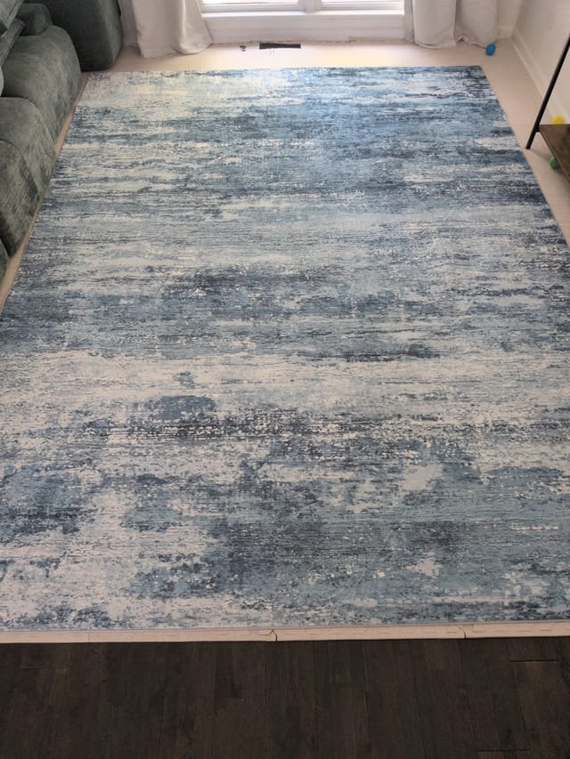Area rug 9x12 (Washable) Blue abstract — photo 2
