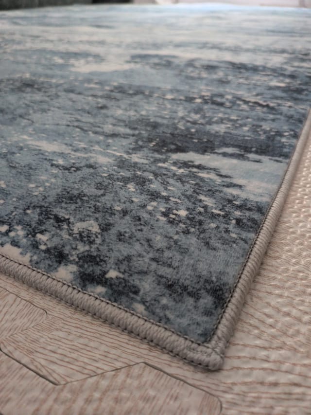 Area rug 9x12 (Washable) Blue abstract — photo 3