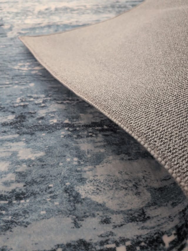 Area rug 9x12 (Washable) Blue abstract — photo 4