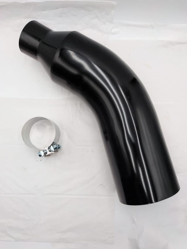 Universal 4" to 7" Exhaust Elbow Pipe Diesel Stack Tip Black with Steel Band Clamp