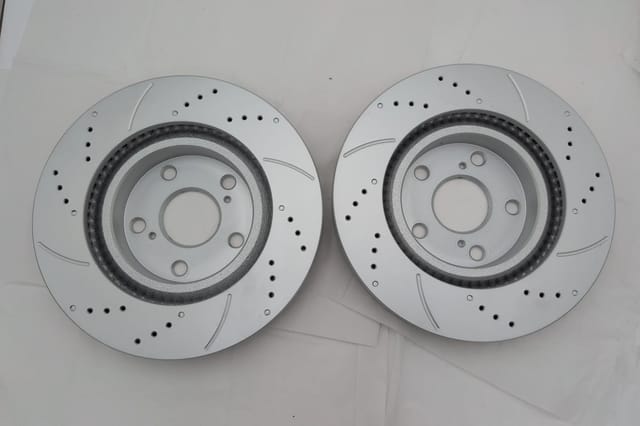 Toyota Camry 2007-2017 V6 Front Drilled Slotted Brake Rotors Pair 296mm GR13031PG