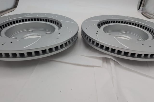 Toyota Camry 2007-2017 V6 Front Drilled Slotted Brake Rotors Pair 296mm GR13031PG — photo 2