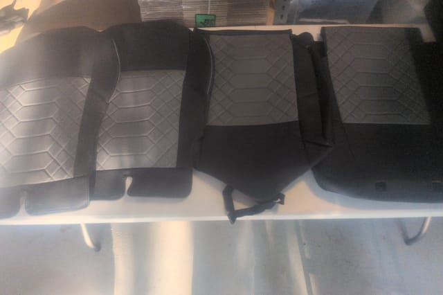 Seat Cover Set for Toyota Tacoma Double Cab 2024-2026, Black and Grey — photo 4