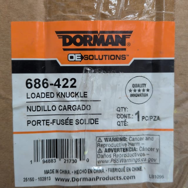 Dorman 686-422 Front Right Loaded Steering Knuckle Hub - Buick Encore Chevy Trax — photo 5