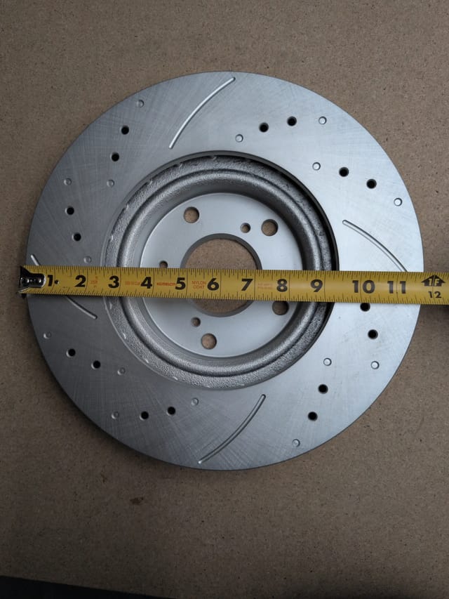 Front Drilled Slotted Rotors and Ceramic Brake Pads Kit 2005-2006 Honda CR-V — photo 5