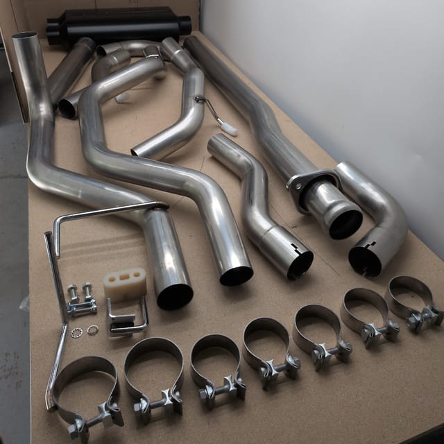DNA Motoring 4in Dual Exhaust Kit - 2008-2010 Ford F-250/F-350 6.4L Powerstroke