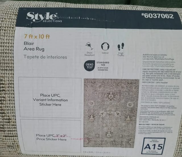 7x10 Area Rug - Grey Distressed Floral, Style Selections Blair — photo 4