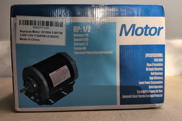 GF2054 Blower Motor 1/2 HP 115V 48 Frame — photo 6