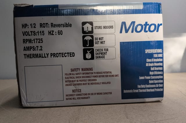 GF2054 Blower Motor 1/2 HP 115V 48 Frame — photo 7