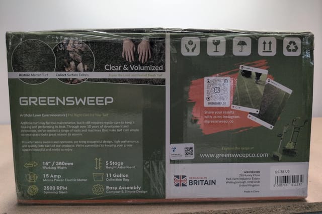 GreenSweep GS.38 Artificial Turf Power Sweeper, Corded Electric — photo 4