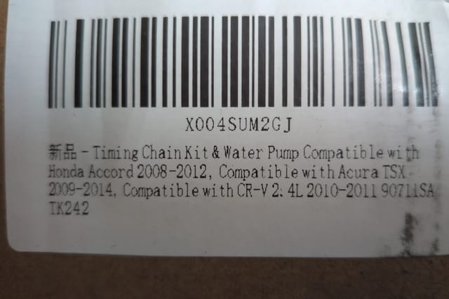 Timing Chain Kit Water Pump Acura TSX 2009-2014 Honda CR-V — photo 7