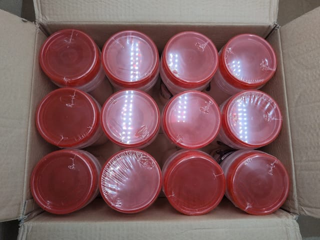 48 oz Twist Top Plastic Food Containers Red Lids Case of 24 Deli Meal Prep — photo 2